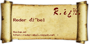 Reder Ábel névjegykártya